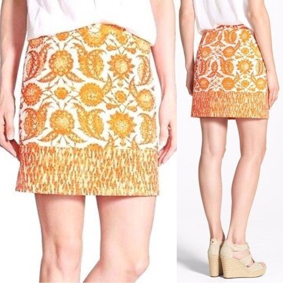 Michael Michael Kors Orange Stretch Cotton Printed Mini Skirt 4P - Picture 1 of 5